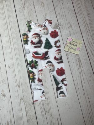 Santa, elf, snowman romper